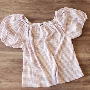 Lane Bryant Purple & White Striped Blouse, 14/16